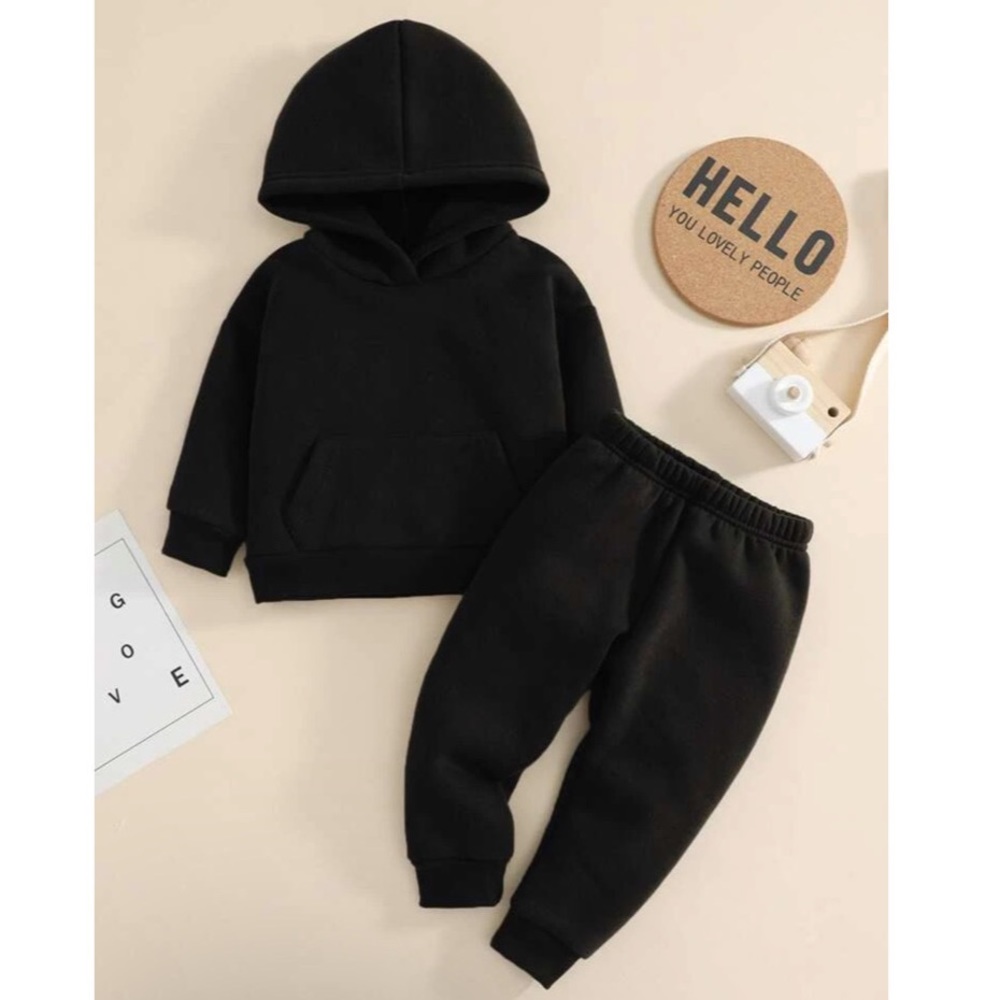 Black Baby Matching Sweat Pants and Hoodie